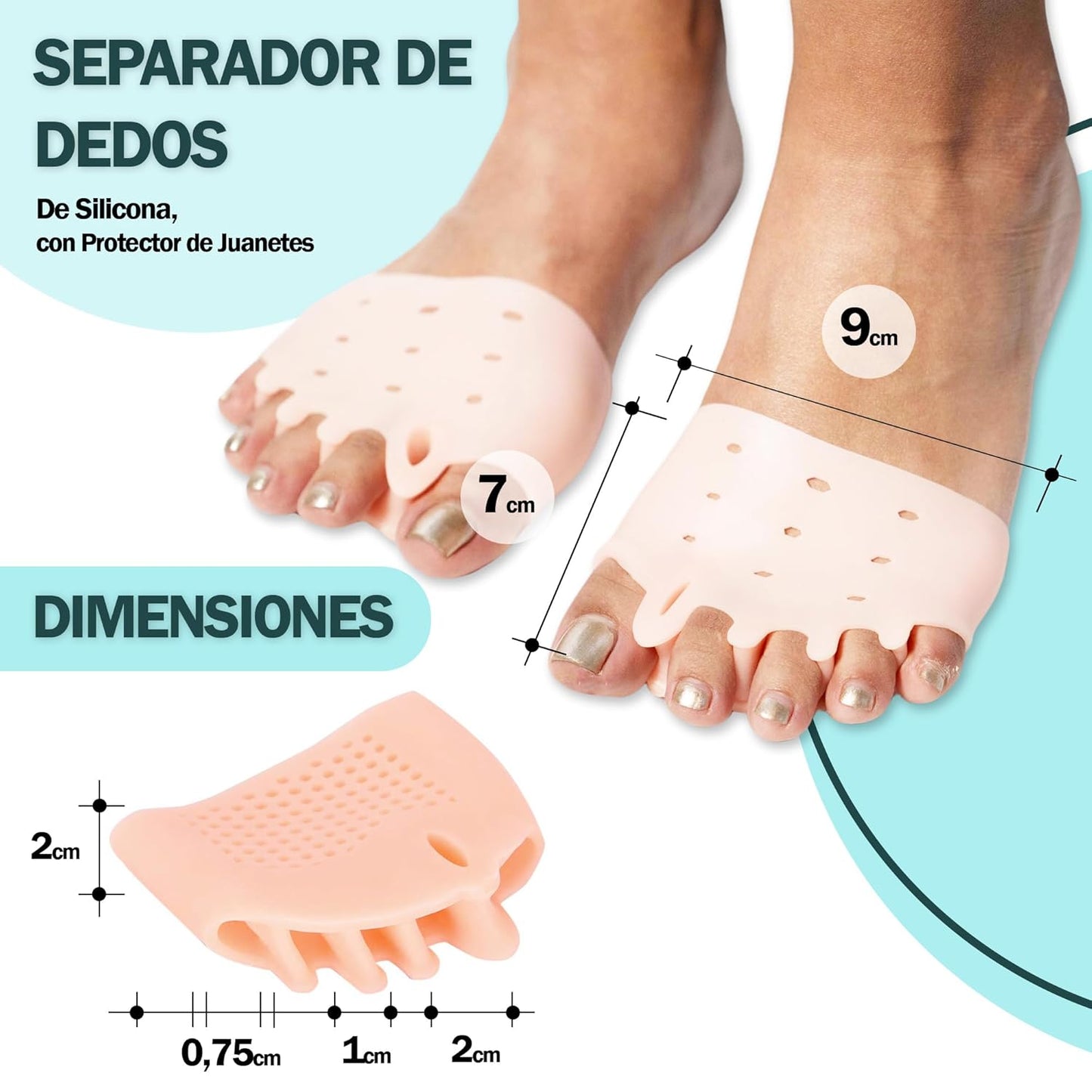 Almohadillas Terapéuticas con Separador de Dedos l PharmaToe™ (Oferta 3x1)