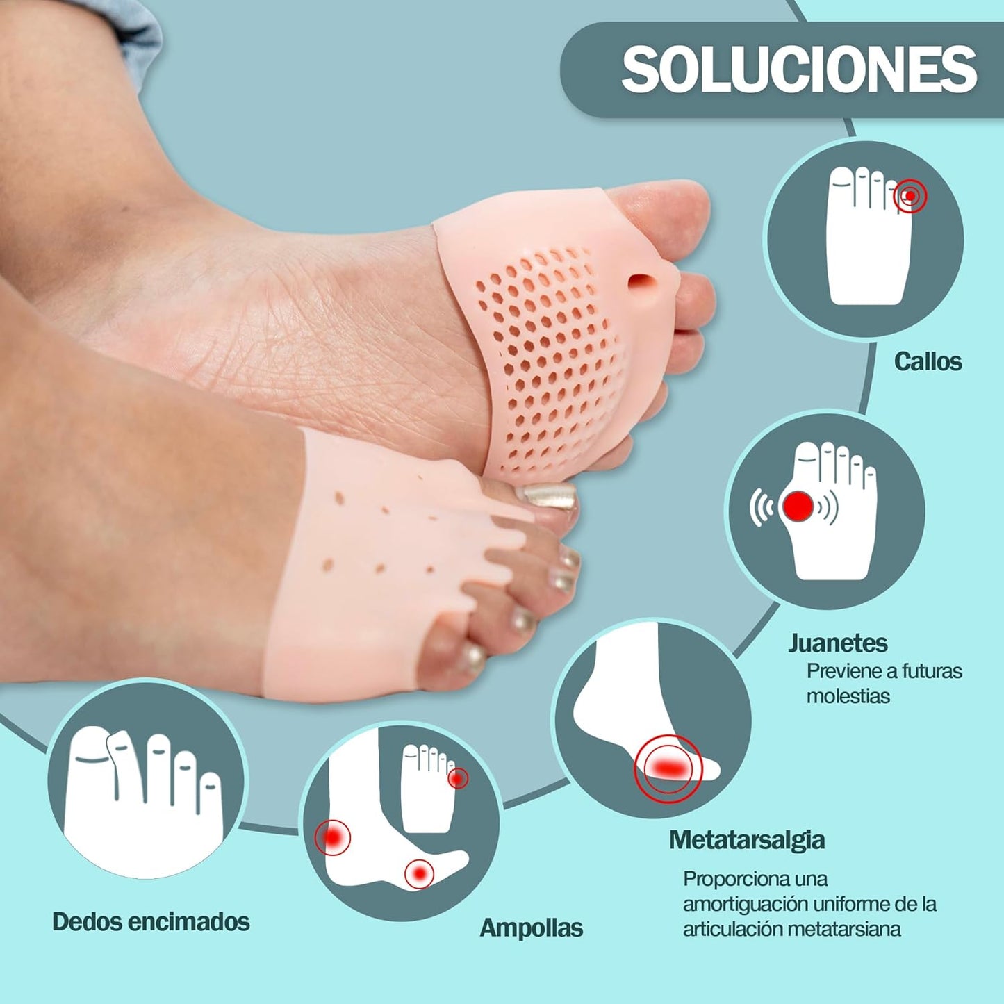 Almohadillas Terapéuticas con Separador de Dedos l PharmaToe™ (Oferta 3x1)